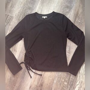 3/$20 Gianni Bini black long sleeve shirt with side tie